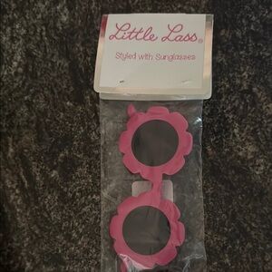 Girls pink flower petal sunglasses by Little Lass